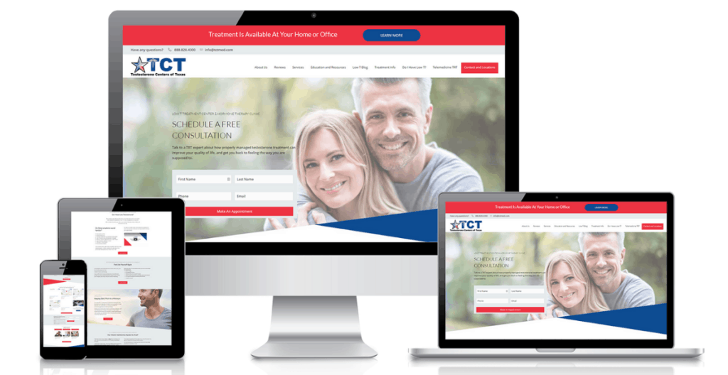 Business Website Design and Comprehensive Marketing Solution — Testosterone Centers of Texas, Frisco, Texas