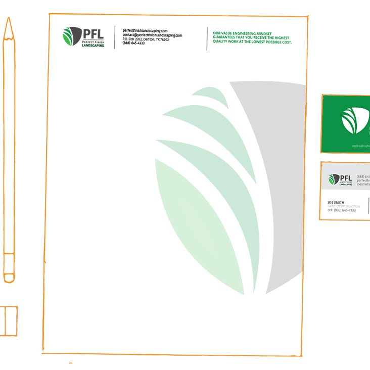 Print and Digital Branding Package — Perfect Finish Landscaping