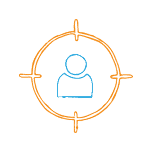 A target over a silhouette of a person — customer-centric language results in more effective marketing