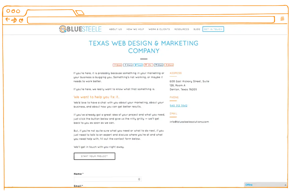 Lead conversion — example of a tweak to a contact page