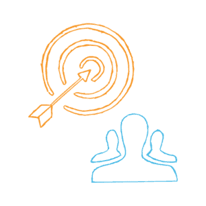 An arrow hitting a target, silhouette in the background — if you've got marketing problems, we've got marketing solutions.