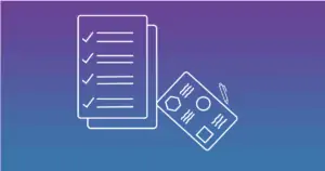 A pair of sheets are displayed on a page with a blue gradient background. The sheets portray the rules of graphic design, which are as important to branding as anything else and can set you apart from other competitors.