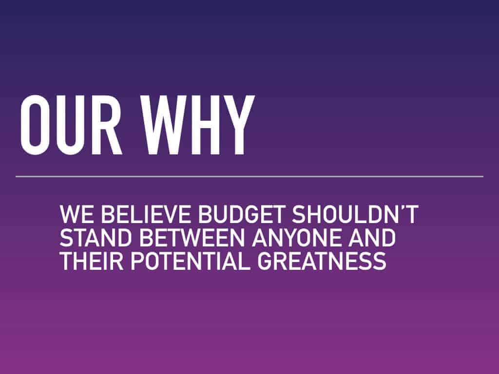 Our why — we believe budget shouldn't stand between anyone and their potential greatness. Writing a great elevator pitch means baring your soul a bit and showing the world why you care and why what you do matters to them. Learn more.